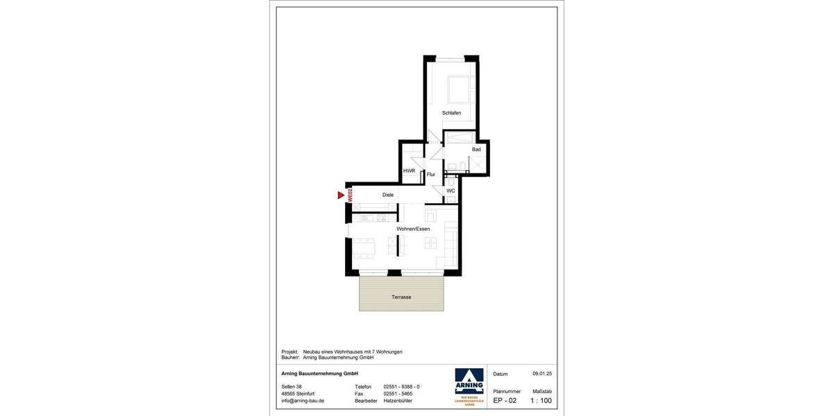 Etagenwohnung Altenberge - 2 Zimmer, 87 m&sup2;, 392.000&euro; | Angebot:25688529