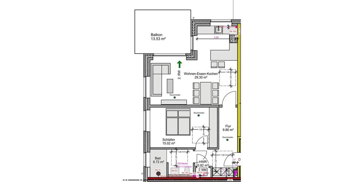 Etagenwohnung Gronau (Westfahlen) - 2 Zimmer, 69 m&sup2;, 875&euro; | Angebot:27626443
