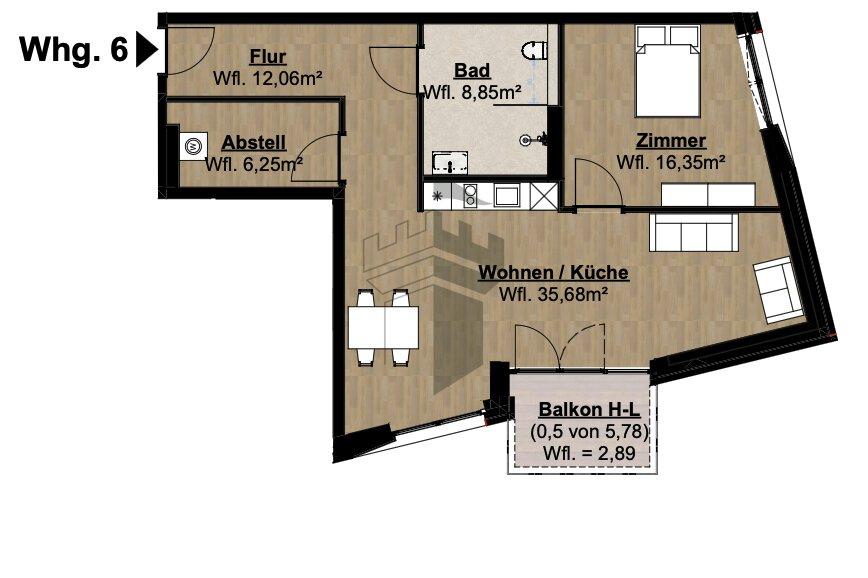 Etagenwohnung Lingen (Ems) - 2 Zimmer, 82 m&sup2;, 1.025&euro; | Angebot:22826383
