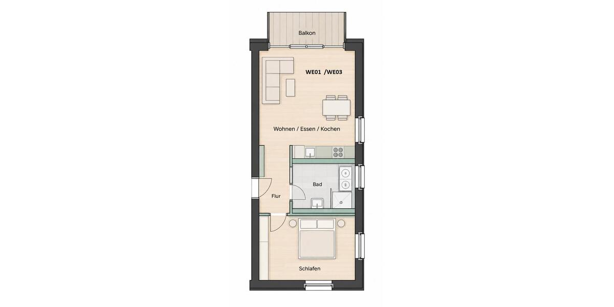 Etagenwohnung Steinfurt - 2.5 Zimmer, 58 m&sup2;, 815&euro; | Angebot:27570462
