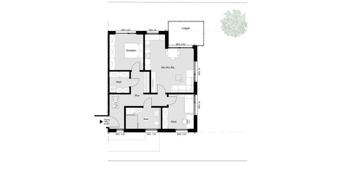 Etagenwohnung Hörstel - 3 Zimmer, 79 m&sup2;, 489&euro; | Angebot:25538835