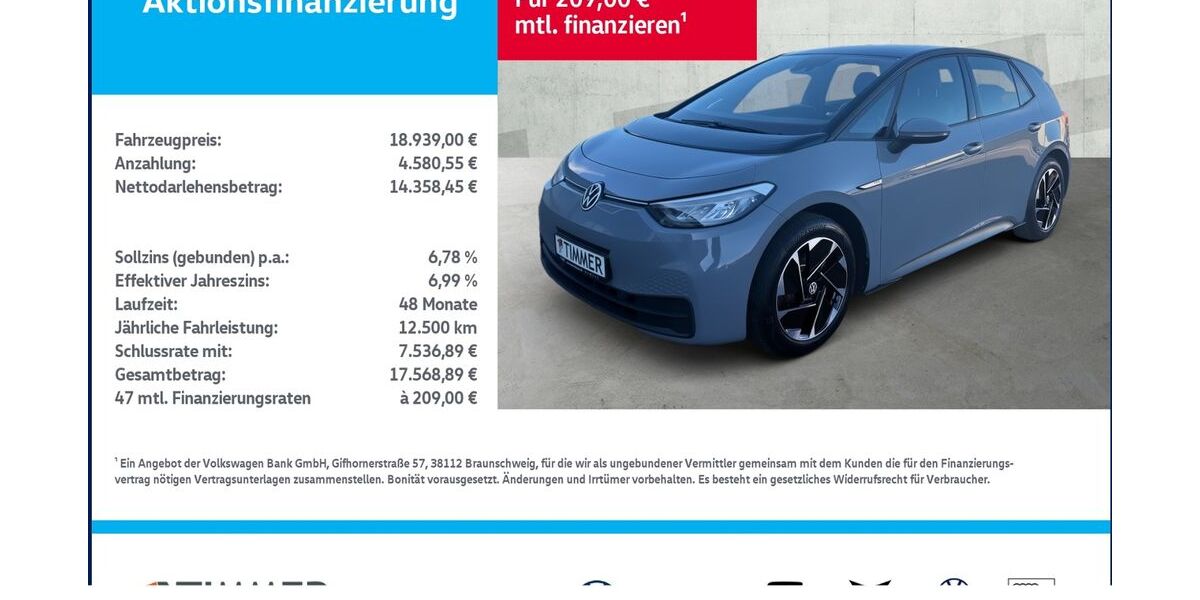 VW ID.3 62.209 km 18.939 &euro; Gronau 48599