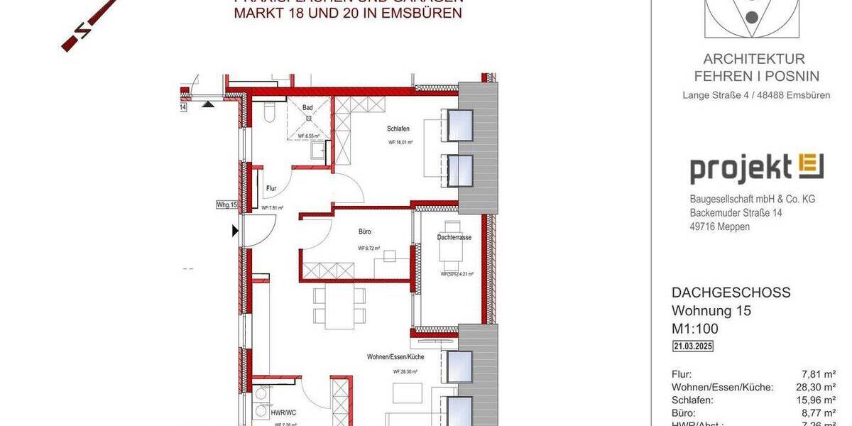 Etagenwohnung Emsbüren - 3 Zimmer, 79 m&sup2;, 339.000&euro; | Angebot:25775735