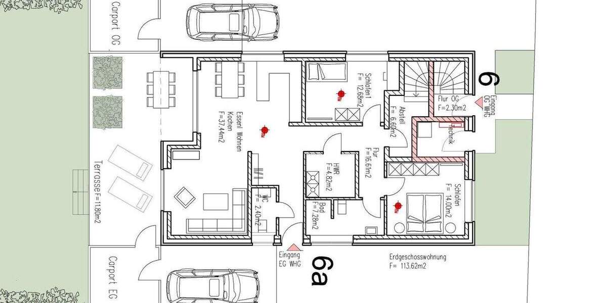 Etagenwohnung Steinfurt Borghorst - 3 Zimmer, 113 m&sup2;, 1.400&euro; | Angebot:25776772