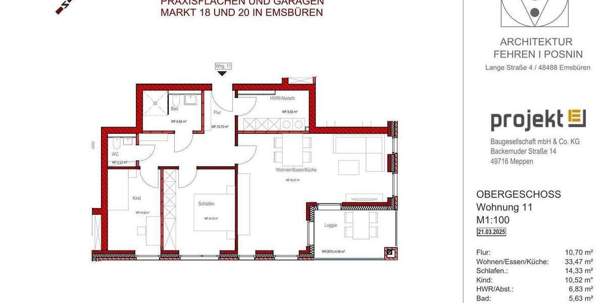 Etagenwohnung Emsbüren - 3 Zimmer, 88 m&sup2;, 372.500&euro; | Angebot:25742245