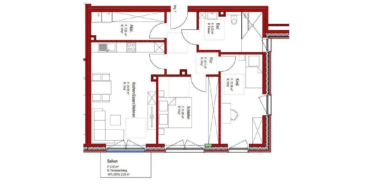 Etagenwohnung Emsbüren - 3 Zimmer, 79 m&sup2;, 970&euro; | Angebot:27580292