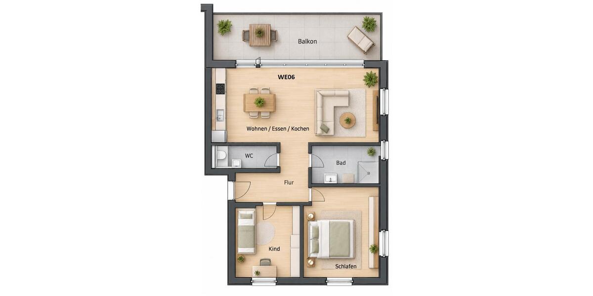 Etagenwohnung Steinfurt - 2.5 Zimmer, 58 m&sup2;, 815&euro; | Angebot:27570462