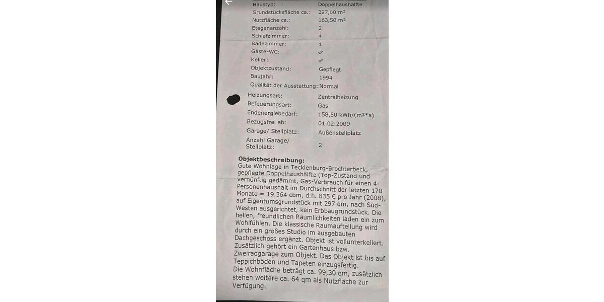 Doppelhaushälfte Tecklenburg - 5 Zimmer, 100 m&sup2;, 385.000&euro; | Angebot:26094476