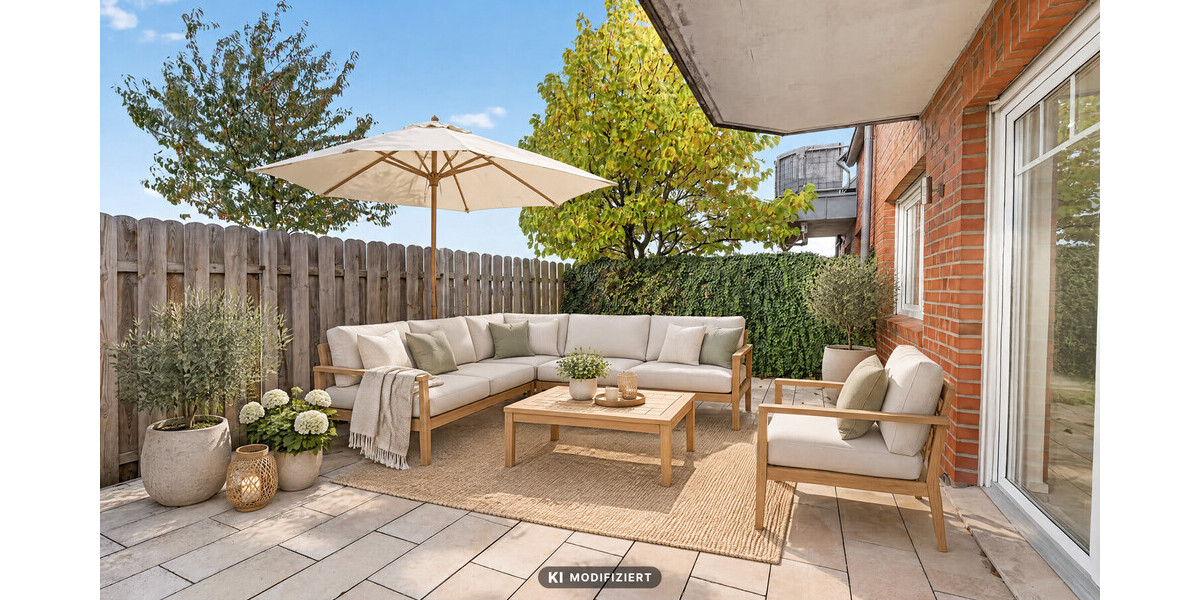 Bezugsfreie 2-Zimmer-Erdgeschosswohnung mit über 30 m² Terrasse und neuwertiger Küche in Rheine - Erdgeschoßwohnung Rheine Rheine | Angebot:27733108