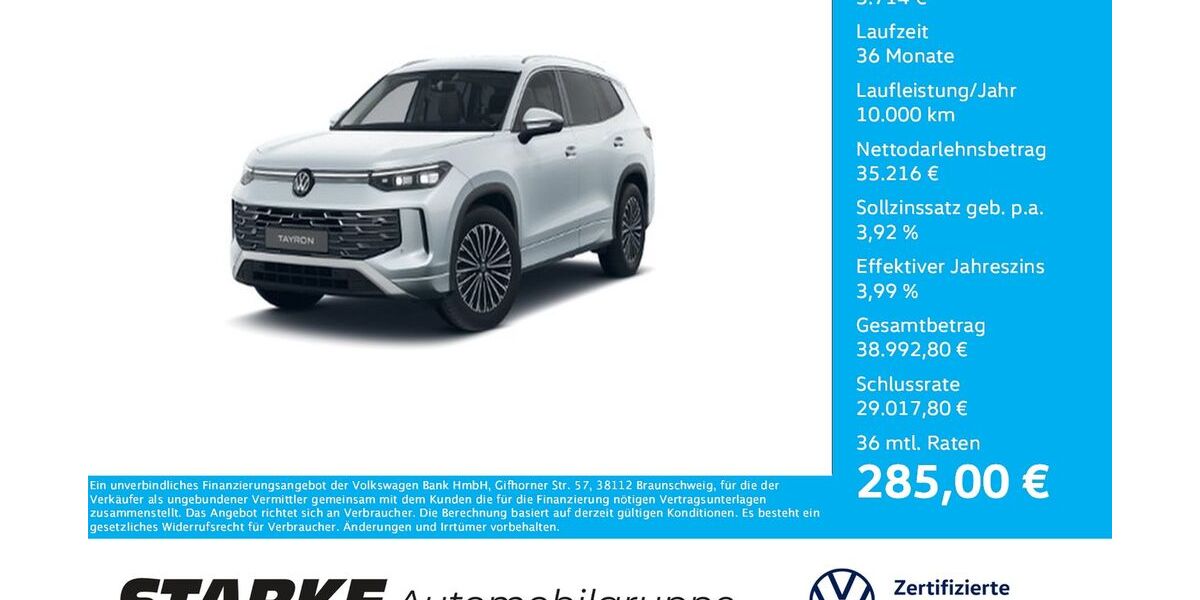 VW Tayron 11.488 km 38.930 &euro; Ibbenbüren 49477