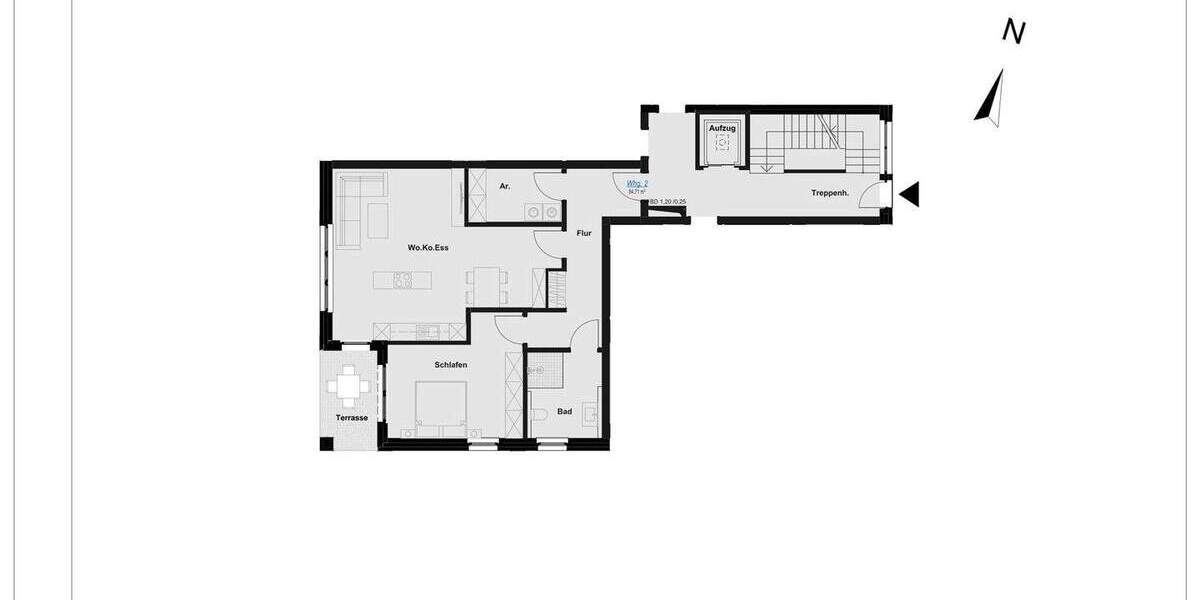 Etagenwohnung Rheine Schotthock - 2 Zimmer, 84 m&sup2;, 399.000&euro; | Angebot:25736085