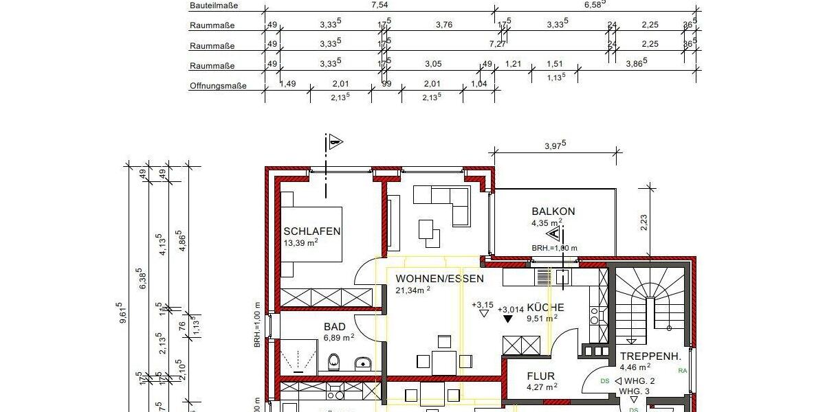 Dachgeschoßwohnung Rheine Gellendorf - 2 Zimmer, 60 m&sup2;, 750&euro; | Angebot:26617711