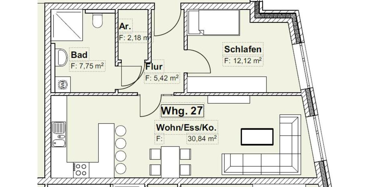 Etagenwohnung Rheine - 2 Zimmer, 58 m&sup2;, 495&euro; | Angebot:25917226