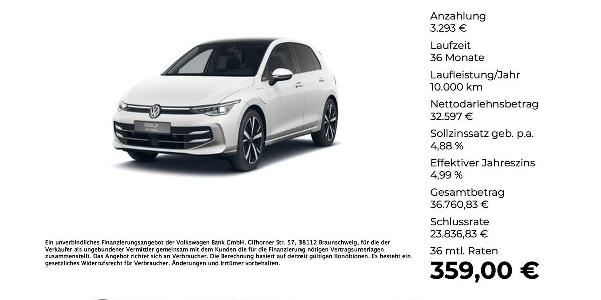 VW Golf 8.055 km 35.650 &euro; Ibbenbüren 49477