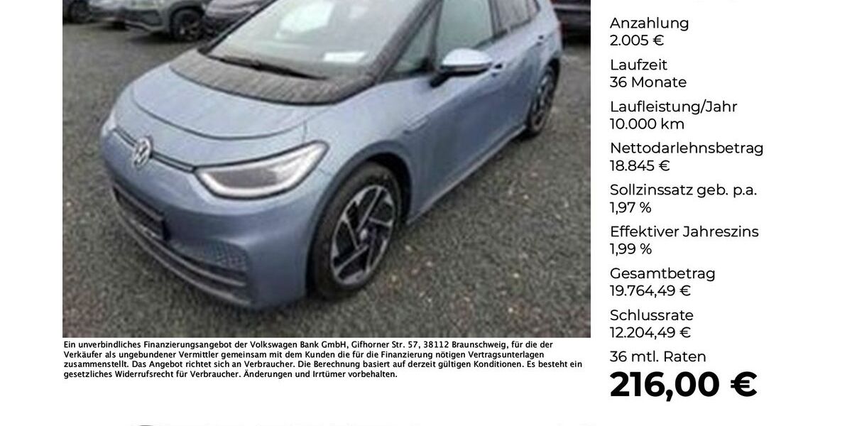 VW ID.3 61.988 km 20.850 &euro; Ibbenbüren 49477