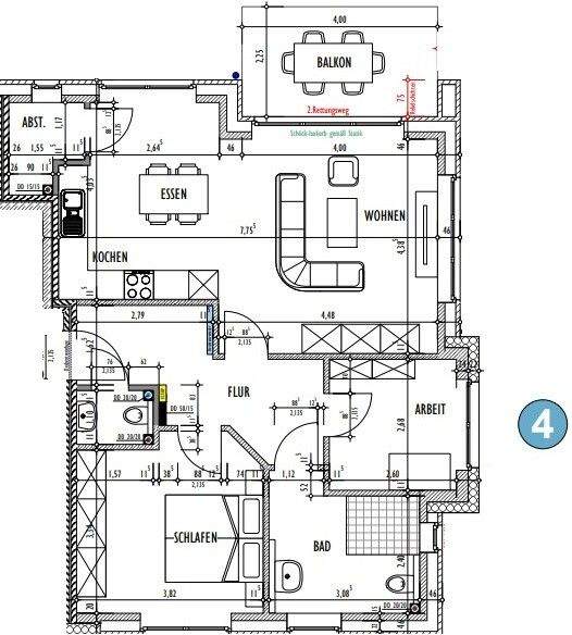 Etagenwohnung Ibbenbüren Stadt - 3 Zimmer, 79 m&sup2;, 1.035&euro; | Angebot:25729219