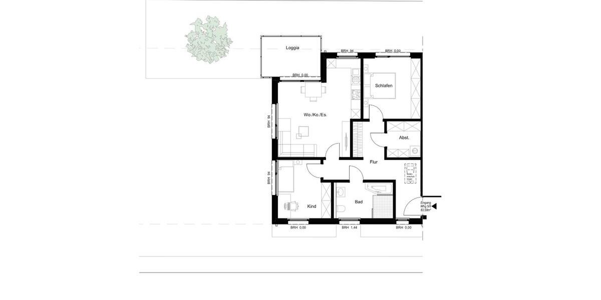 Etagenwohnung Hörstel - 3 Zimmer, 79 m&sup2;, 489&euro; | Angebot:25538835