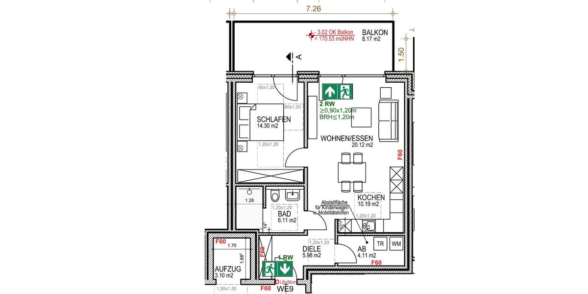 Etagenwohnung Tecklenburg - 2.5 Zimmer, 70 m&sup2;, 950&euro; | Angebot:27619496