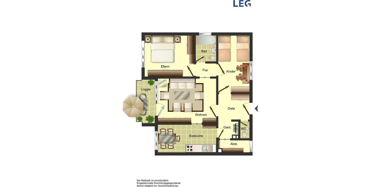 Etagenwohnung Ibbenbüren - 3 Zimmer, 77 m&sup2;, 809&euro; | Angebot:25918624