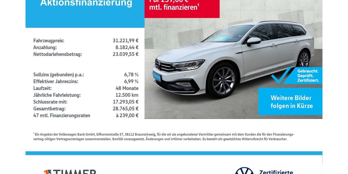 VW Passat Variant 63.068 km 31.222 &euro; Lingen 49808
