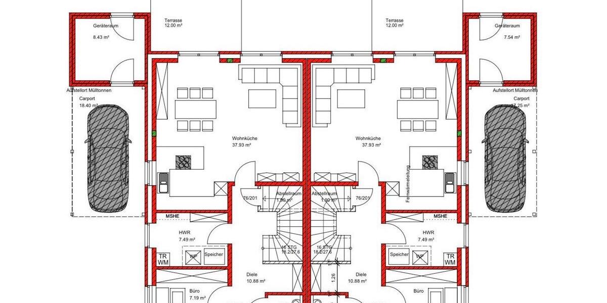 Doppelhaushälfte Altenberge - 5 Zimmer, 127 m&sup2;, 1.500&euro; | Angebot:26579079