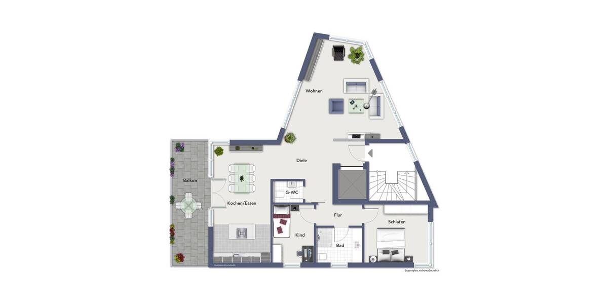 Etagenwohnung Ibbenbüren Stadt - 3 Zimmer, 107 m&sup2;, 489.500&euro; | Angebot:25688566