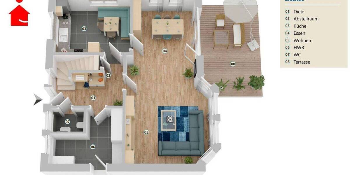 Einfamilienhaus Rheine Mesum - 5 Zimmer, 122 m&sup2;, 429.000&euro; | Angebot:26657345