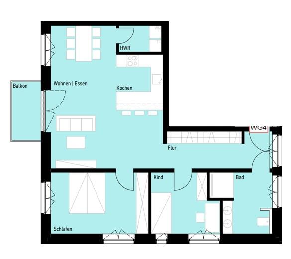Etagenwohnung Ibbenbüren - 3 Zimmer, 83 m&sup2;, 1.032&euro; | Angebot:23511547